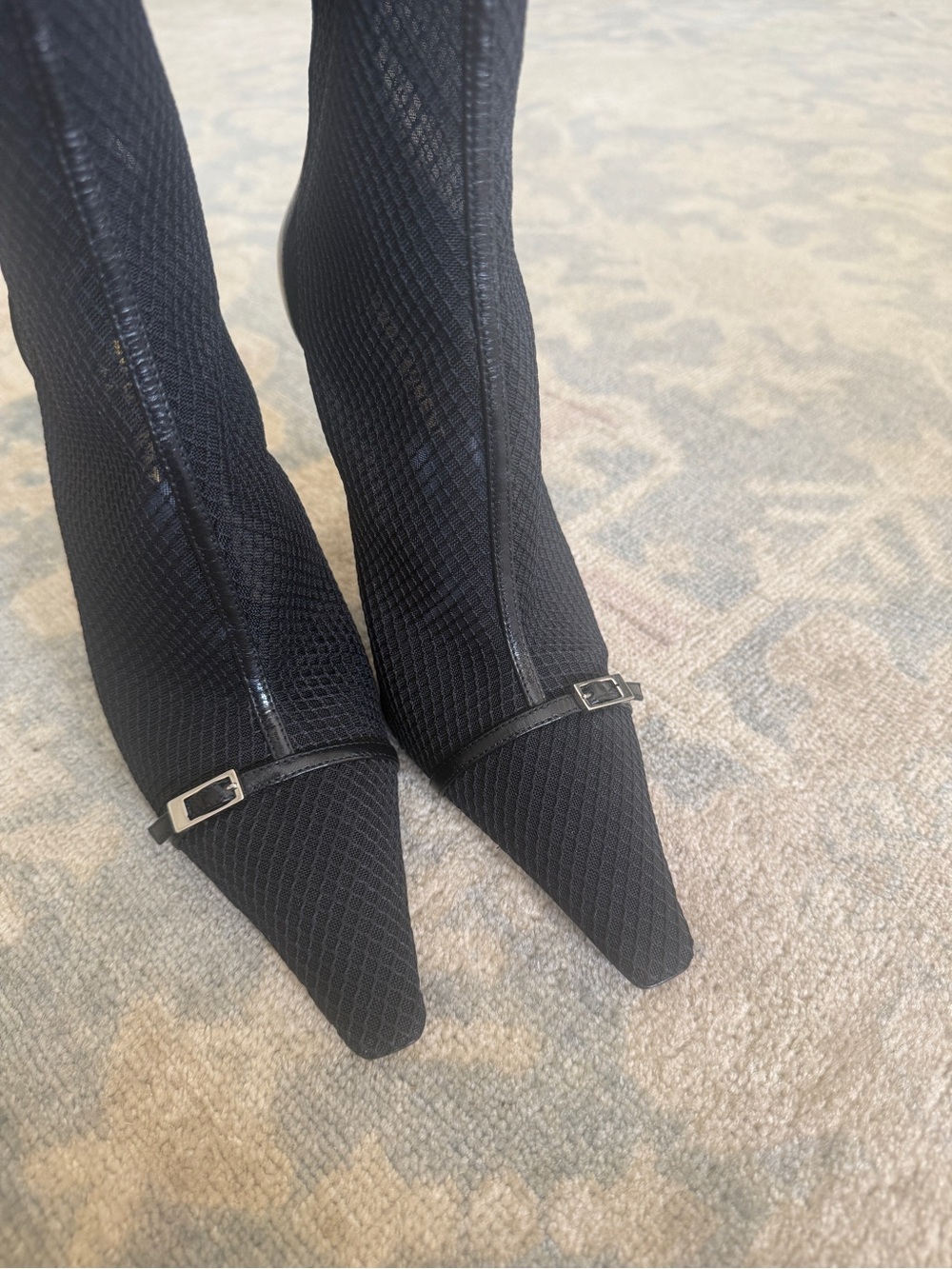 Saint Laurent Black Pointed-Toe Over-the-Knee Stiletto Boots 38 - Picture 3 of 9